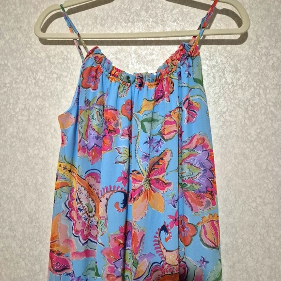 NICOLE MILLER... Light Blue FLORAL MAXI DRESS...SIZE:XS - Picture 3 of 13